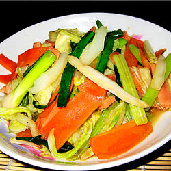 火腿杂炒菜篮子的做法[图]