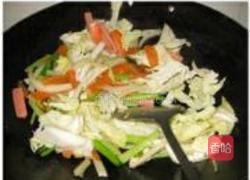 火腿杂炒菜篮子的做法图解7