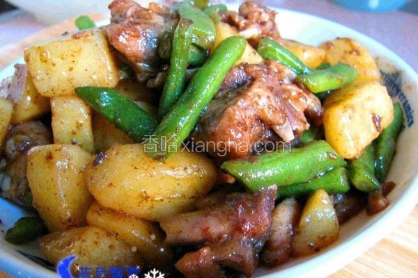 土豆四季豆烧鸡腿