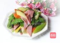 火腿炒荷兰豆的做法图解9