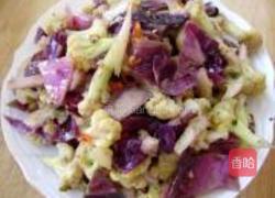 菜花炒紫甘蓝的做法图解7