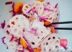 紫甘蓝话梅糖渍藕片的做法图解5