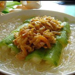 瑶柱虾仁蒸丝瓜的做法[图]