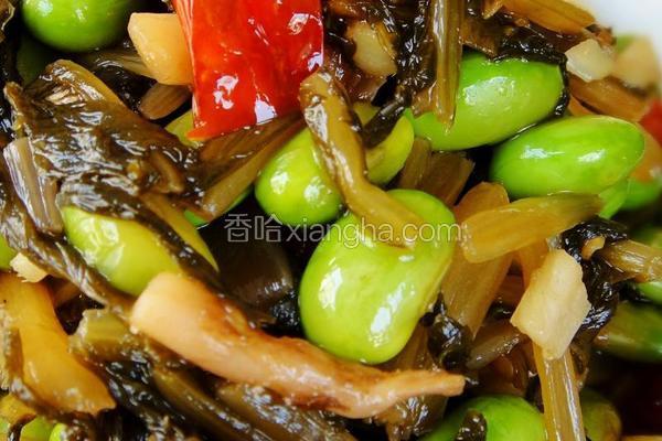 萝卜菜炒毛豆