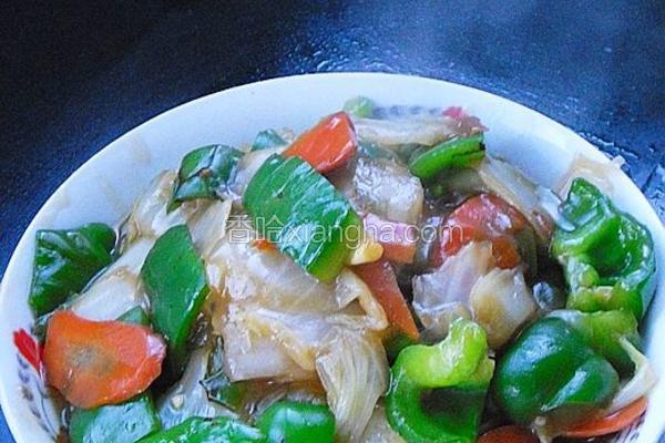 胡萝卜青椒白菜片