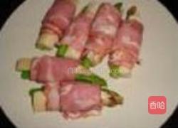 培根鸡腿菇芦笋卷的做法图解3