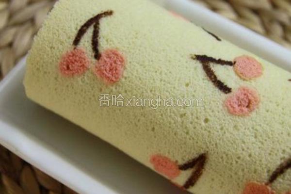 可爱樱桃彩绘瑞士卷