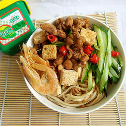 豆腐鸡丁炸酱面的做法[图]