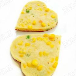 心形奶香玉米豌豆饼的做法[图]