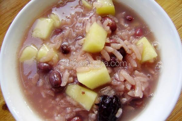 苹果红豆糯米粥