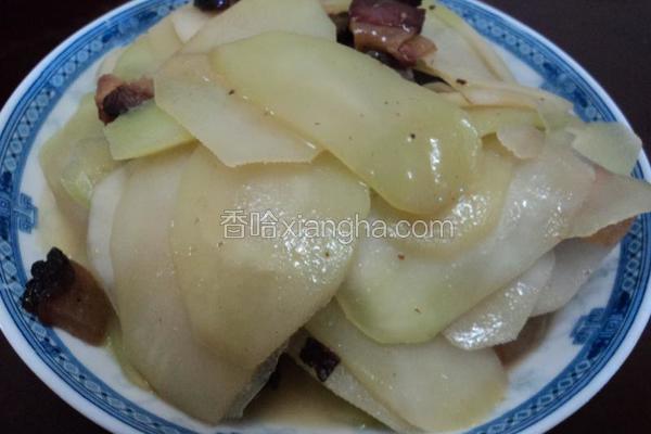 腊肉炒菜心