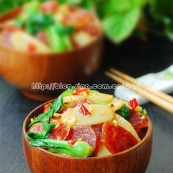 腊肠炒年糕的做法[图]