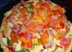 至尊培根大虾披萨的做法图解7