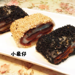 芝麻红豆糯米卷的做法[图]