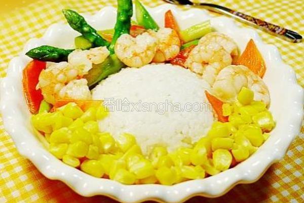 芦笋鲜虾饭