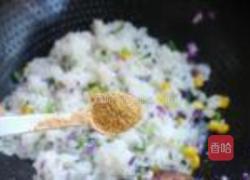 芹菜紫甘兰蛋炒饭的做法图解4