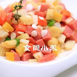 胡萝卜玉米笋炒火腿的做法[图]
