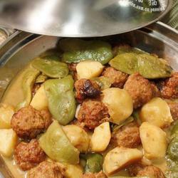 油豆角小土豆炖肉丸的做法[图]