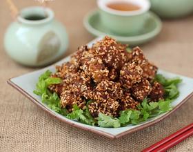 散炸芝麻羊肉
