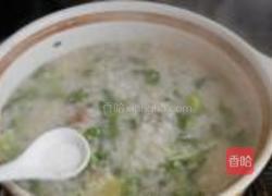 荠菜鸡肝糯米粥的做法图解8