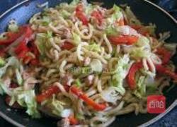 三丝炒乌冬的做法图解8