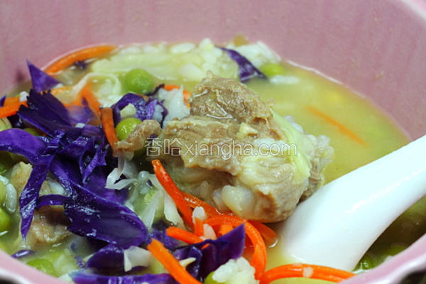 三蔬排骨豆汤饭
