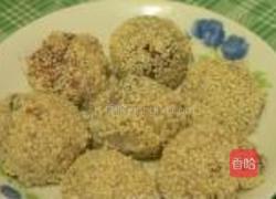 糯米豆沙芝麻炸糕的做法图解6