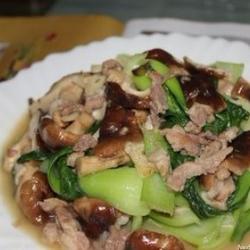 香菇肉片炒油菜的做法[图]