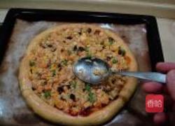 烤鸡焗饭披萨的做法图解17