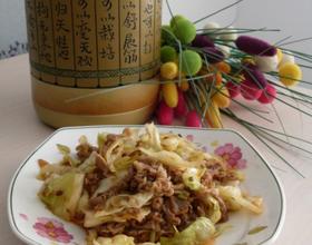 圆白菜爆羊肉片