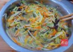 五彩西葫芦锅塌饼的做法图解4