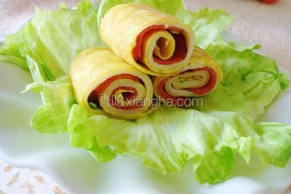 火腿双色鸡蛋饼