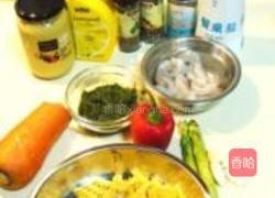 绿酱虾球螺丝面的做法图解1