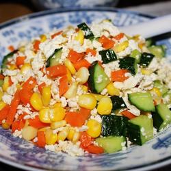 咸蛋白蔬菜丁的做法[图]