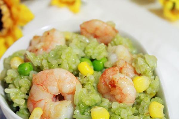 鲜虾翡翠炒饭