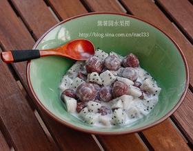 紫薯圆水果捞