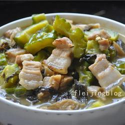 凉瓜梅菜煮鸡杂的做法[图]