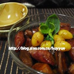 杏鲍菇焖白果腊肠的做法[图]