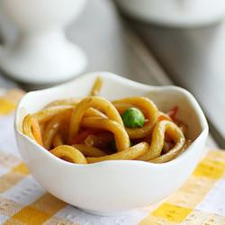 杂蔬肉丝炒乌东的做法[图]