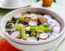 贡丸虾皮紫菜汤