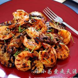 煎烤蘑菇大虾的做法[图]