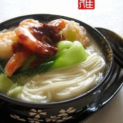 油菜虾煨面的做法[图]