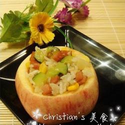 五彩苹果杯营养饭的做法[图]