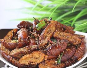 香酥开边蚕蛹[图]