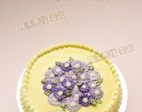 欧洲浦菊裱花芒果慕斯蛋糕