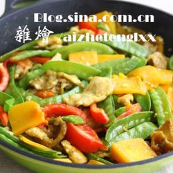 荷兰豆南瓜西红柿炒肉片儿的做法[图]