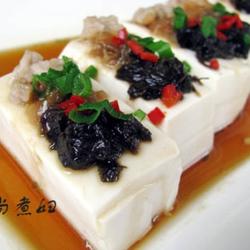 榄菜肉松蒸豆腐的做法[图]
