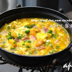 海鲜豆腐南瓜炖的做法[图]