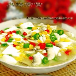 粟米蘑菇烩豆腐的做法[图]