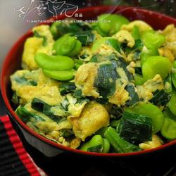 韭菜鸡蛋蚕豆米的做法[图]